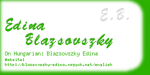 edina blazsovszky business card